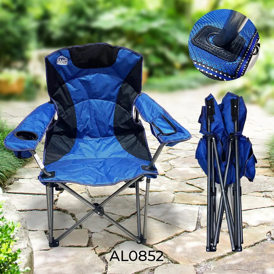 Silla plegable de camping con porta vasos